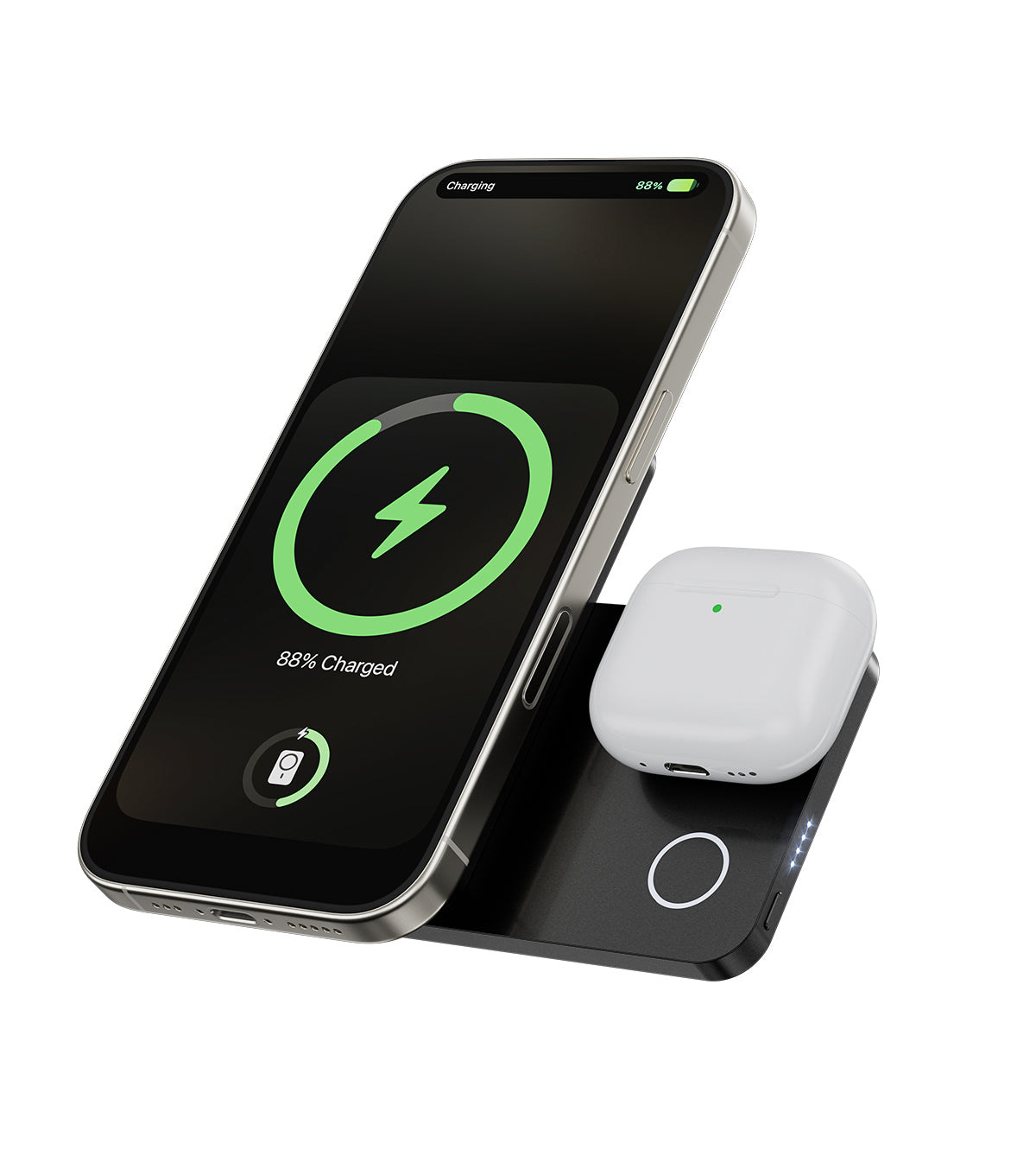 KUXIU K1 15W Fast Charging 3-in-1 MagSafe Power Bank - Black