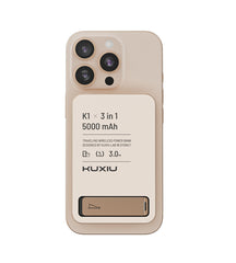 KUXIU K1 15W Fast Charging 3-in-1 MagSafe Power Bank - 5000mAh - Desert Titanium