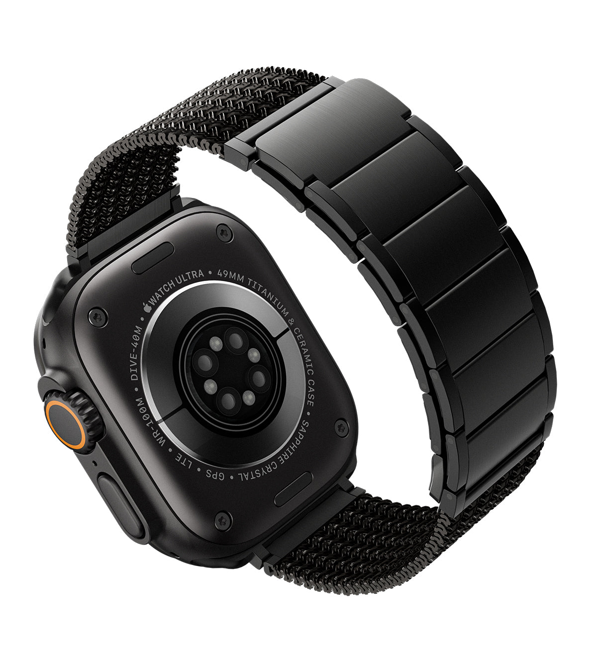 KUXIU Black Stainless Steel Magnetic Apple Watch Band