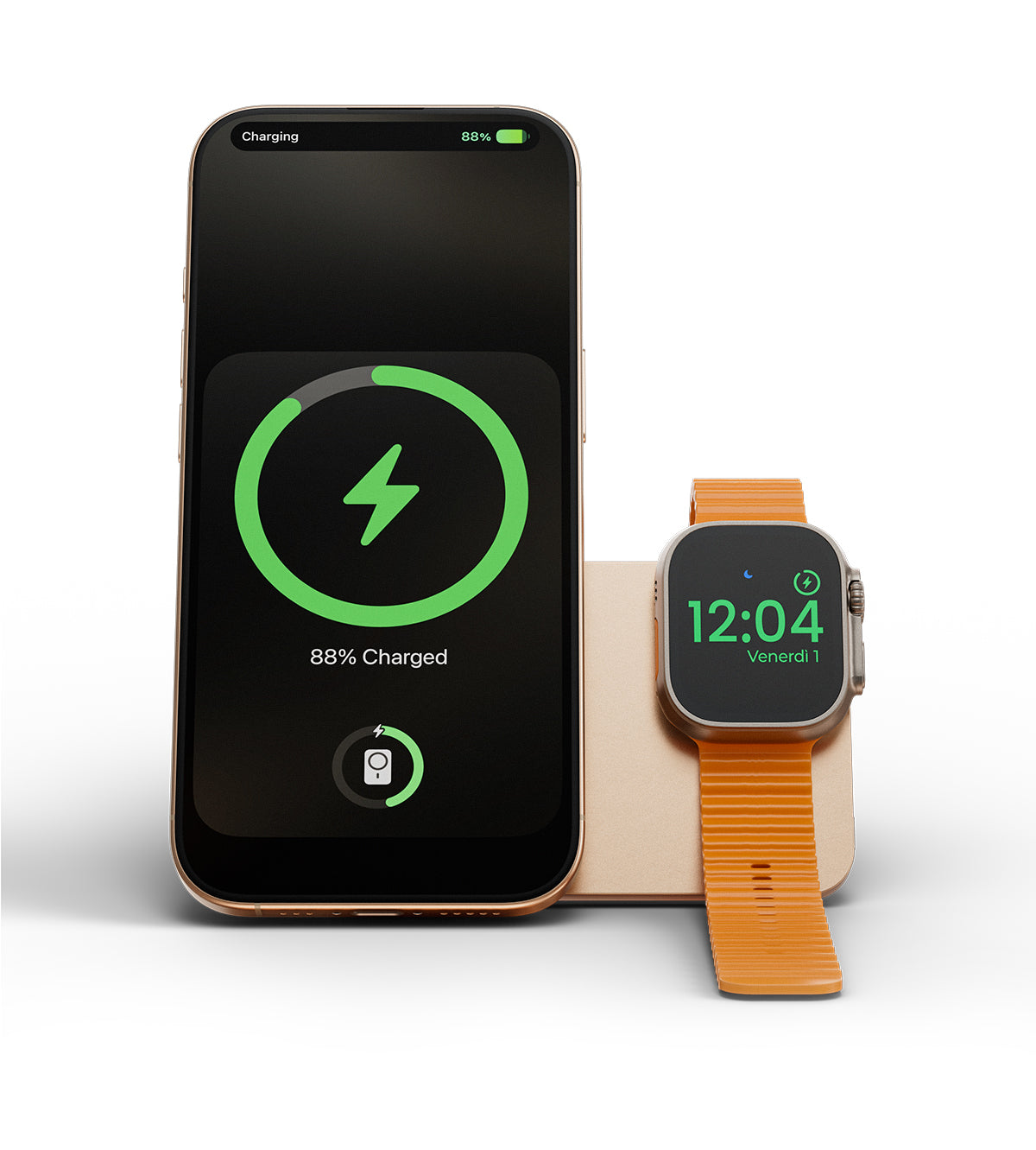 KUXIU K1 15W Fast Charging 3-in-1 MagSafe Power Bank - 5000mAh - Desert Titanium