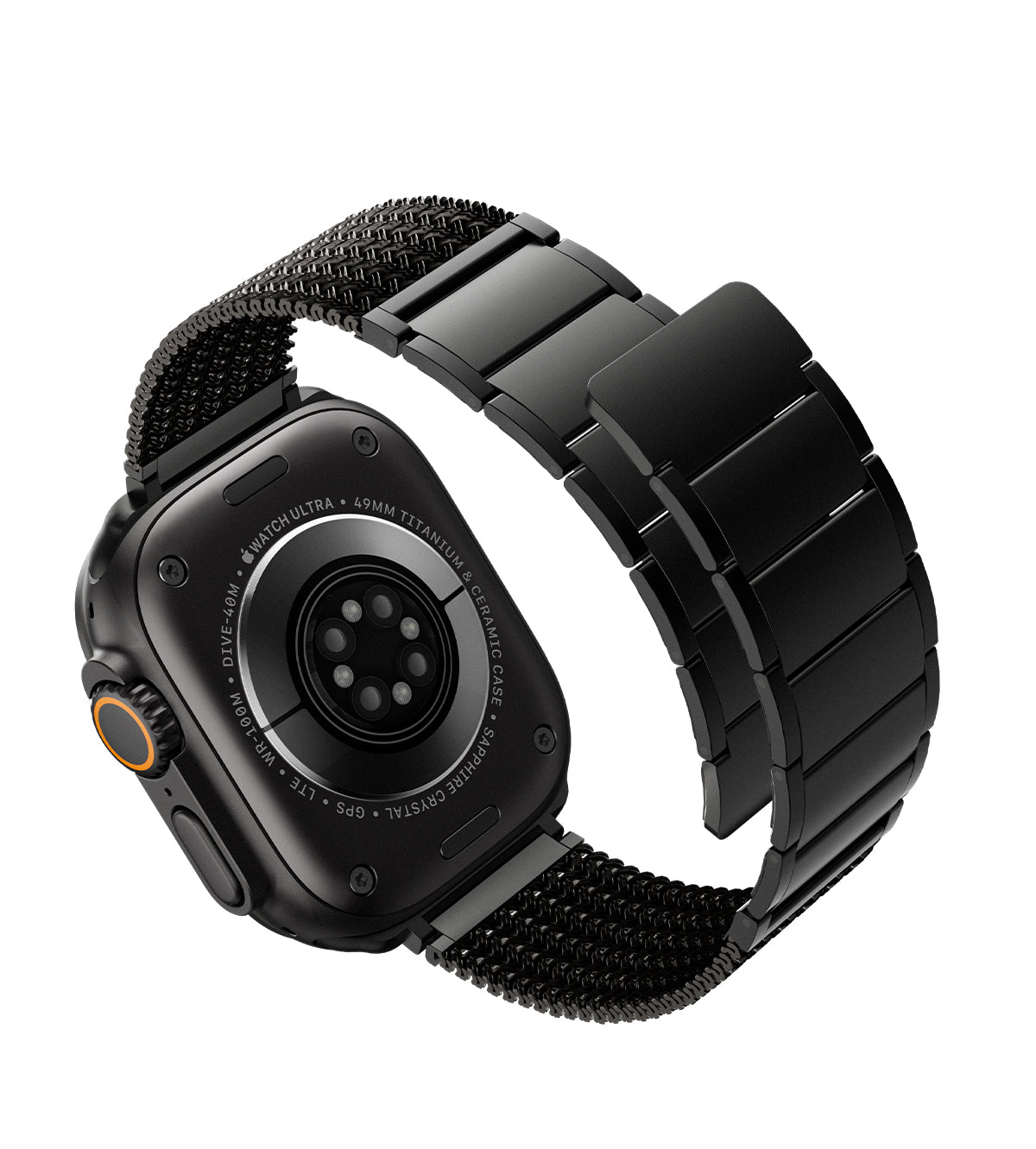 KUXIU Black Stainless Steel Magnetic Apple Watch Band