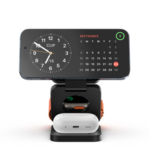 KUXIU X55 3-In-1 Foldable Magnetic Wireless Charging Station - Black