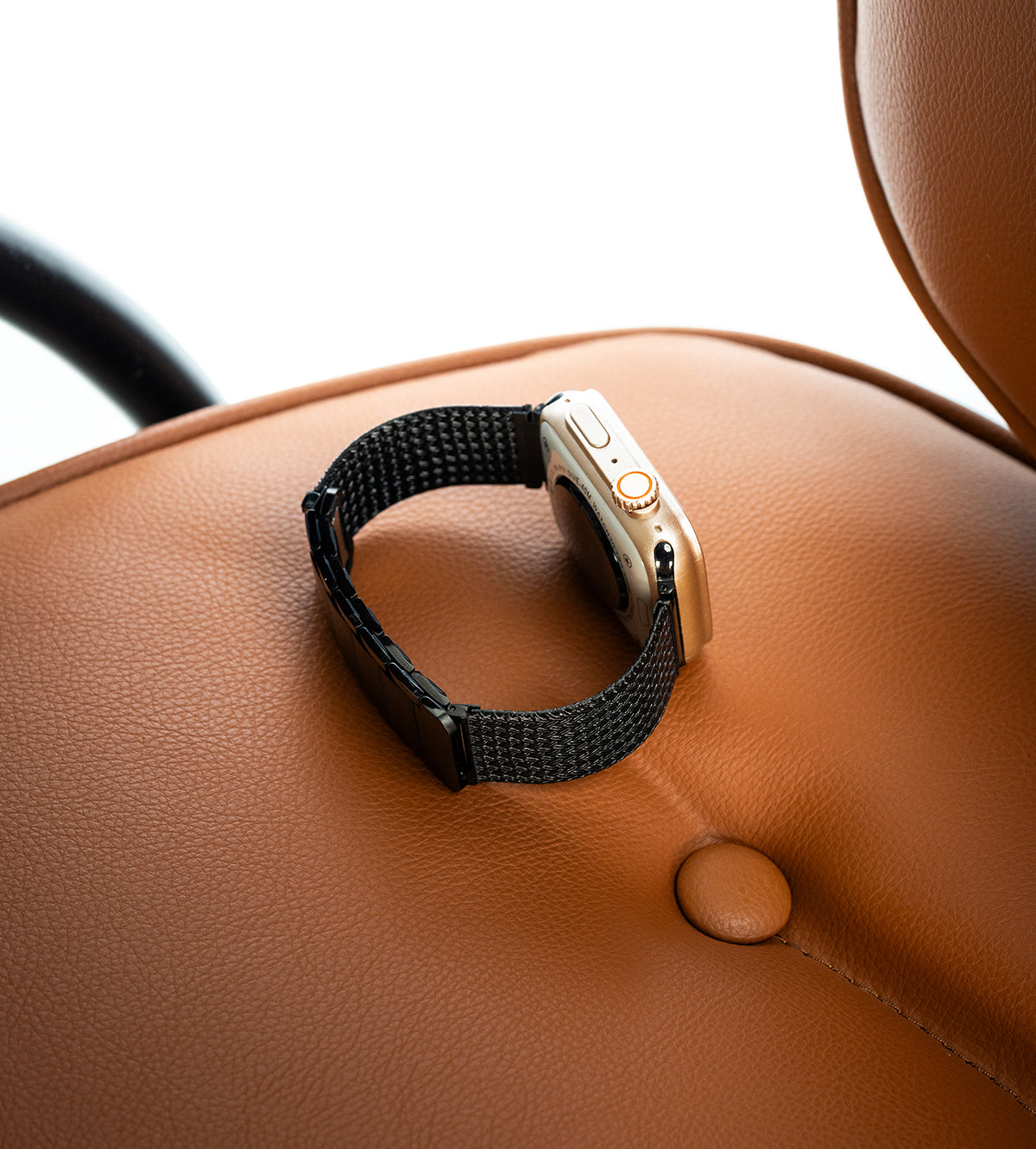 KUXIU Black Stainless Steel Magnetic Apple Watch Band