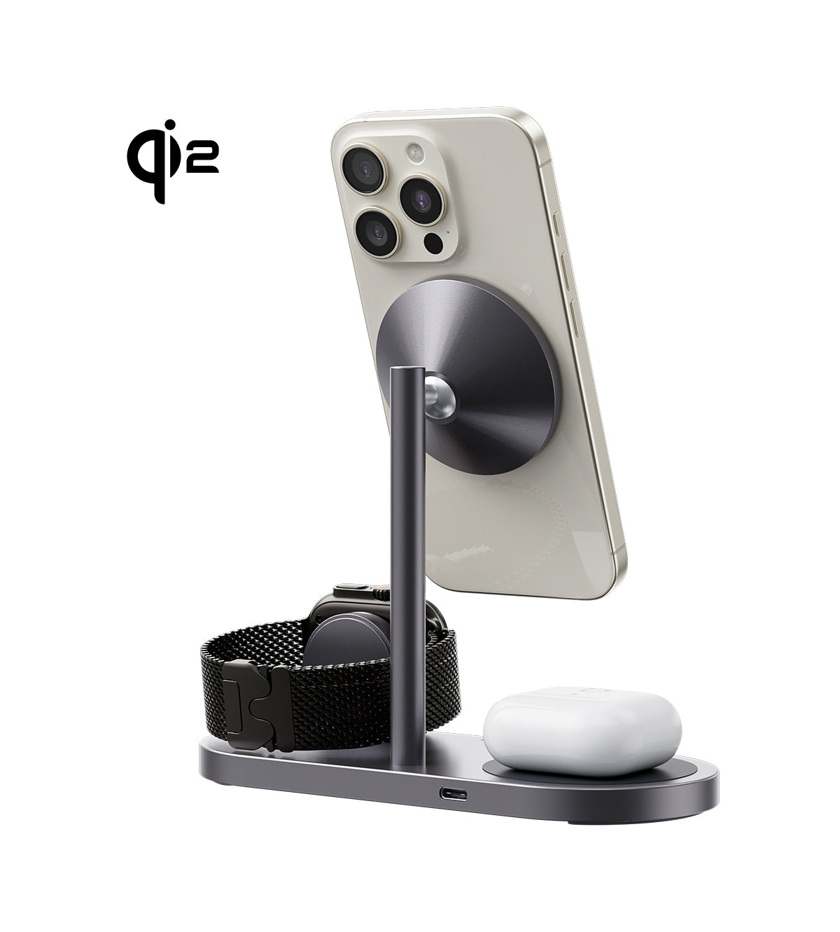 KUXIU X23Q Qi2 3-In-1 Foldable Magnetic Wireless Charging Station