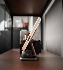 KUXIU X40Q Qi2 3-In-1 Foldable Magnetic Wireless Charging Station - Wood Grain