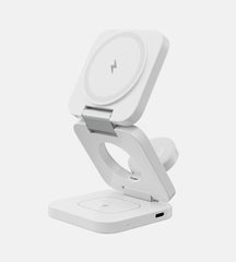KUXIU X55 3-In-1 Foldable Magnetic Wireless Charging Station - White