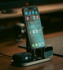 حامل شحن سريع ثنائي النواة 3 في 1 من KUXIU X23 Pro MagSafe - ألياف الكربون 