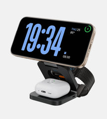 KUXIU X55 3-In-1 Foldable Magnetic Wireless Charging Station - Black