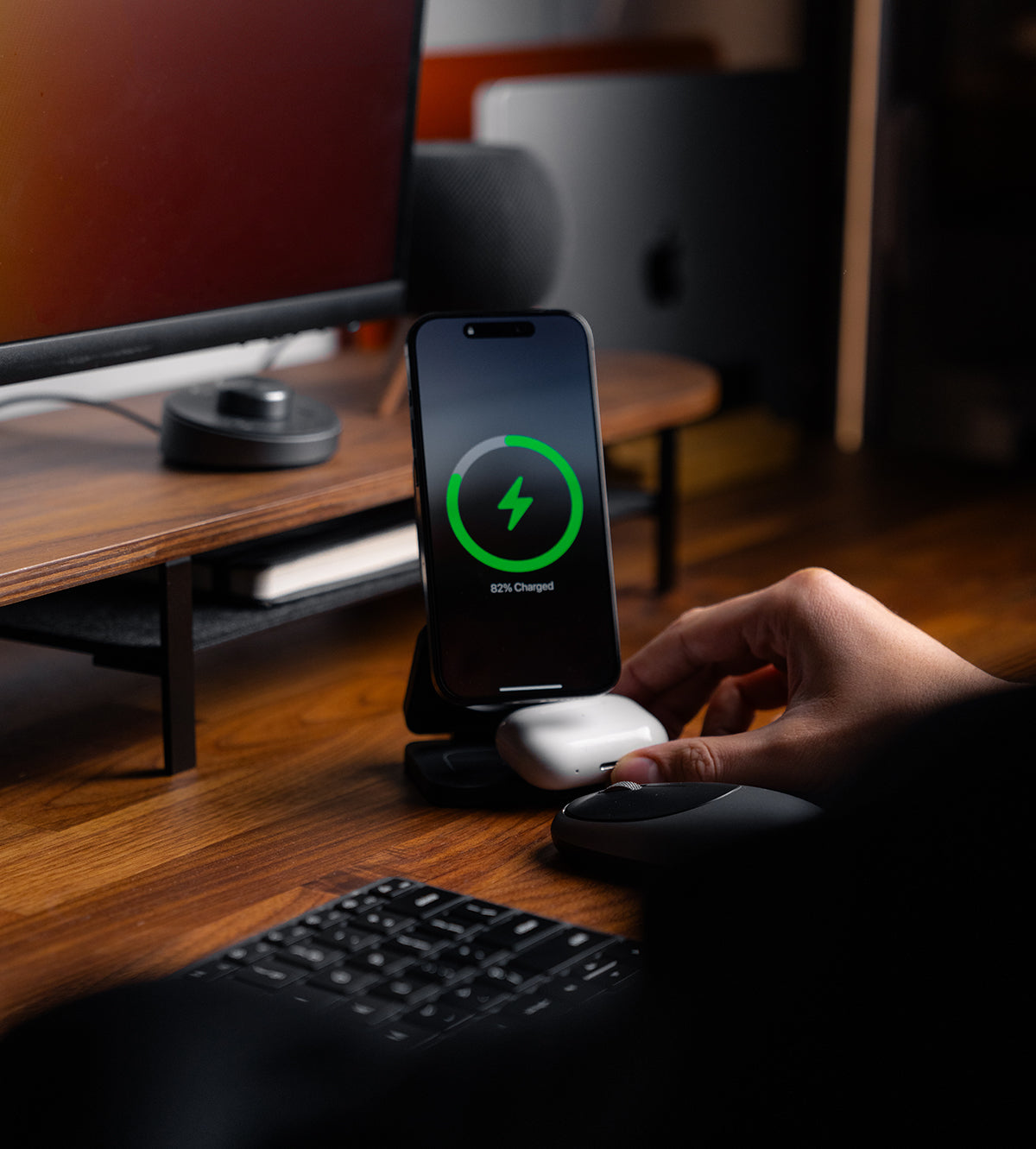 KUXIU X55 3-In-1 Foldable Magnetic Wireless Charging Station - Black